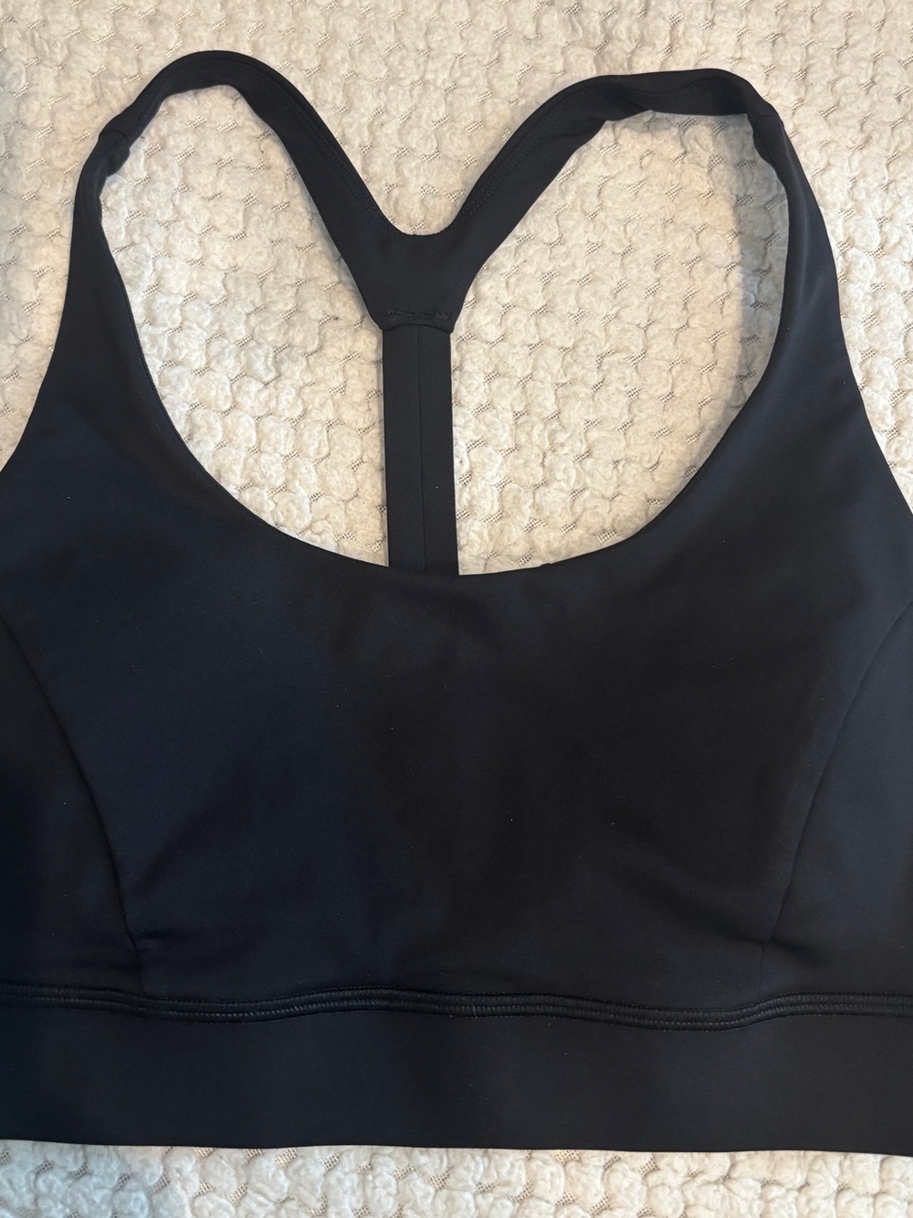 lululemon athletica Black Mesh Inset T-Back Style Sports Bra